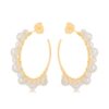 BRINCO ARGOLA PÉROLAS SHELL OURO 18K