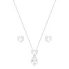 CONJUNTO GOTA E CORAÇÃO CRISTAL CRAVEJADO COM ZIRCÔNIA RÓDIO BRANCO