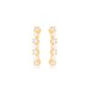 BRINCO EARHOOK 3 PÉROLAS SHELL CRAVEJADO COM MICRO ZIRCÔNIAS OURO 18K