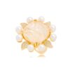 ANEL PEDRA FUSION E PÉROLA CRAVEJADO COM MICRO ZIRCÔNIAS OURO 18K