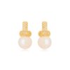 BRINCO PÉROLA SHELL CRAVEJADO COM MICRO ZIRCÔNIAS OURO 18K