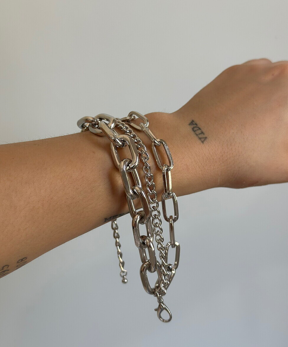 PULSEIRA TRIPLA LISA RÓDIO BRANCO