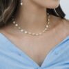 COLAR COM PÉROLAS MARTELADAS OURO 18K